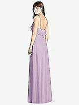 Rear View Thumbnail - Pale Purple Ruffle-Trimmed Backless Maxi Dress