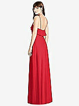 Rear View Thumbnail - Parisian Red Ruffle-Trimmed Backless Maxi Dress