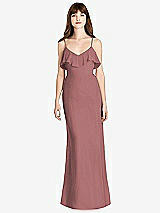 Front View Thumbnail - Rosewood Ruffle-Trimmed Backless Maxi Dress