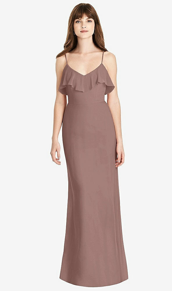 Front View - Sienna Ruffle-Trimmed Backless Maxi Dress