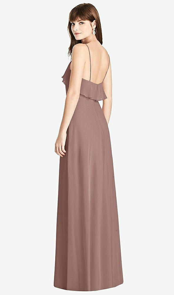 Back View - Sienna Ruffle-Trimmed Backless Maxi Dress