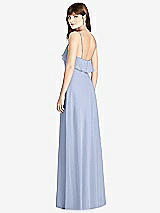 Rear View Thumbnail - Sky Blue Ruffle-Trimmed Backless Maxi Dress