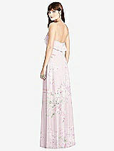 Rear View Thumbnail - Watercolor Print Ruffle-Trimmed Backless Maxi Dress