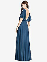 Front View Thumbnail - Dusk Blue Split Sleeve Backless Maxi Dress - Lila