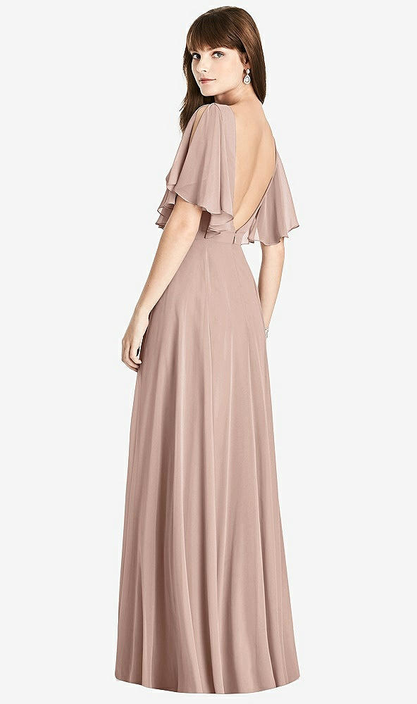 Front View - Bliss Split Sleeve Backless Maxi Dress - Lila