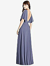 Front View Thumbnail - French Blue Split Sleeve Backless Maxi Dress - Lila