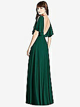 Front View Thumbnail - Hunter Green Split Sleeve Backless Maxi Dress - Lila