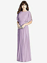 Rear View Thumbnail - Pale Purple Split Sleeve Backless Maxi Dress - Lila