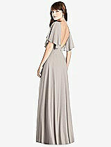 Front View Thumbnail - Taupe Split Sleeve Backless Maxi Dress - Lila