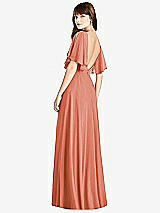 Front View Thumbnail - Terracotta Copper Split Sleeve Backless Maxi Dress - Lila