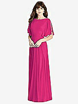 Rear View Thumbnail - Think Pink Split Sleeve Backless Maxi Dress - Lila
