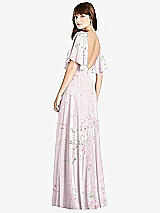 Front View Thumbnail - Watercolor Print Split Sleeve Backless Maxi Dress - Lila