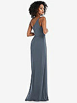 Alt View 3 Thumbnail - Silverstone Skinny One-Shoulder Trumpet Gown with Front Slit