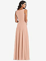 Alt View 5 Thumbnail - Pale Peach Deep V-Neck Chiffon Maxi Dress