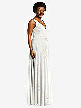 Side View Thumbnail - Spring Fling Deep V-Neck Chiffon Maxi Dress