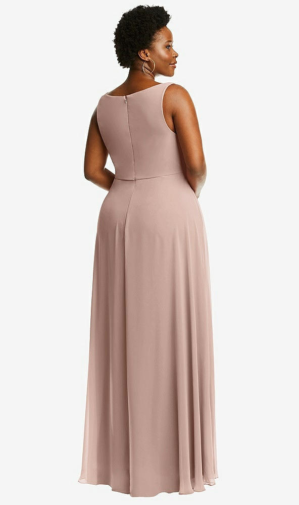 Back View - Bliss Deep V-Neck Chiffon Maxi Dress