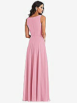Alt View 5 Thumbnail - Peony Pink Deep V-Neck Chiffon Maxi Dress