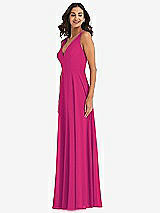 Alt View 4 Thumbnail - Think Pink Deep V-Neck Chiffon Maxi Dress