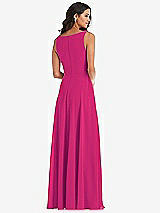 Alt View 5 Thumbnail - Think Pink Deep V-Neck Chiffon Maxi Dress
