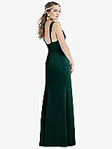 Rear View Thumbnail - Evergreen Twist Strap Maxi Slip Dress with Front Slit - Neve