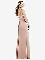 Rear View Thumbnail - Toasted Sugar Twist Strap Maxi Slip Dress with Front Slit - Neve