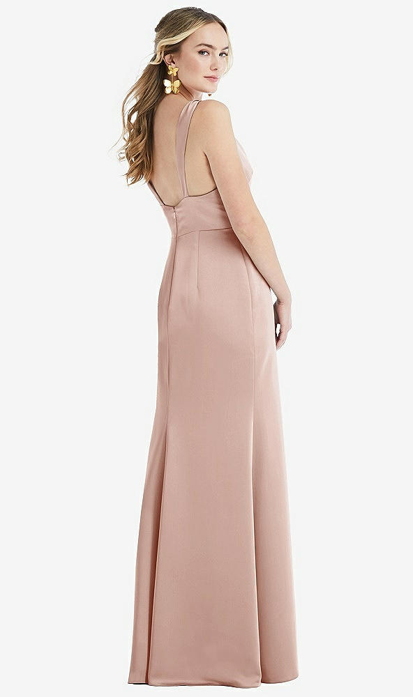 Back View - Toasted Sugar Twist Strap Maxi Slip Dress with Front Slit - Neve
