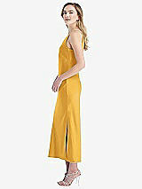 Side View Thumbnail - NYC Yellow One-Shoulder Asymmetrical Midi Slip Dress