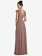 Rear View Thumbnail - Sienna Flutter Sleeve V-Keyhole Chiffon Maxi Dress