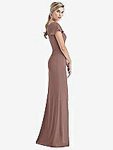 Side View Thumbnail - Sienna One-Shoulder Cap Sleeve Trumpet Gown with Front Slit