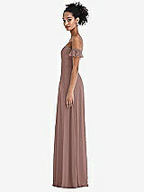 Side View Thumbnail - Sienna Off-the-Shoulder Ruffle Cuff Sleeve Chiffon Maxi Dress
