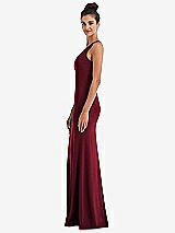 Side View Thumbnail - Burgundy Criss-Cross Cutout Back Maxi Dress with Front Slit