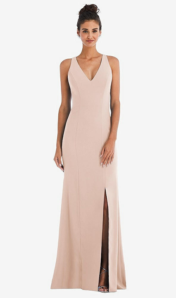 Back View - Cameo Criss-Cross Cutout Back Maxi Dress with Front Slit