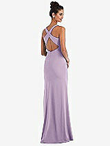 Front View Thumbnail - Pale Purple Criss-Cross Cutout Back Maxi Dress with Front Slit