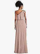 Rear View Thumbnail - Bliss One-Shoulder Bow Blouson Bodice Maxi Dress