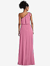 Rear View Thumbnail - Orchid Pink One-Shoulder Bow Blouson Bodice Maxi Dress