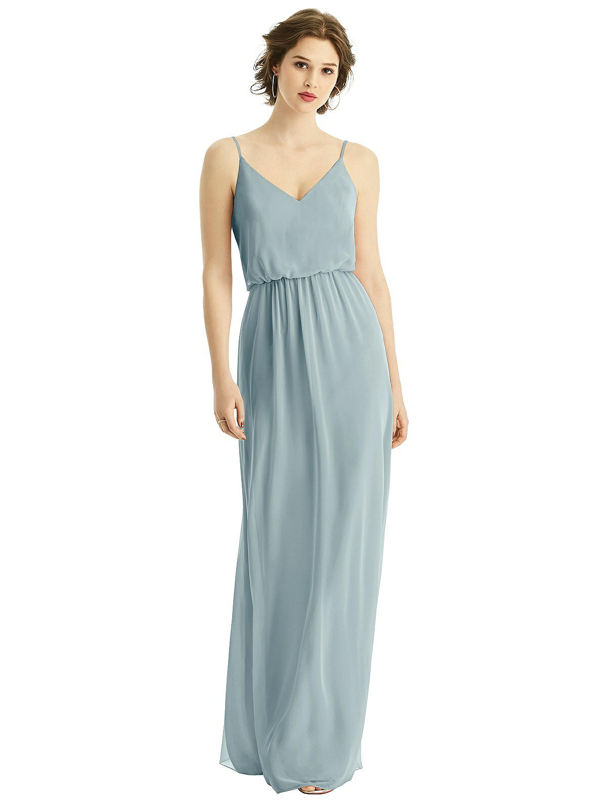 Maxi Chiffon Bridesmaid Dresses with V Neck Clover