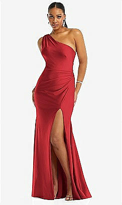 SPEECHLESS サテン ドレス 【 Satin One Shoulder Dress 】 Red-