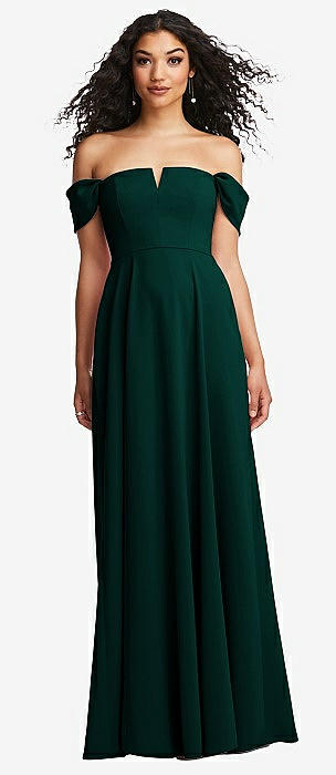 Dessy Evergreen Crepe Bridesmaid Dresses