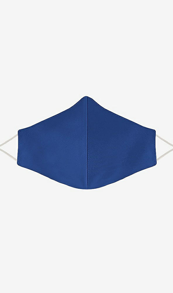 Front View - Classic Blue Satin Twill Reusable Face Mask