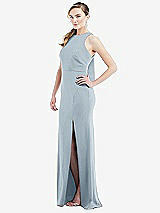 Side View Thumbnail - Mist & Mist Cutout Open-Back Halter Maxi Dress with Scarf Tie