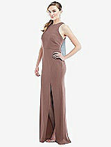 Side View Thumbnail - Sienna & Mist Cutout Open-Back Halter Maxi Dress with Scarf Tie