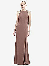 Rear View Thumbnail - Sienna & Mist Cutout Open-Back Halter Maxi Dress with Scarf Tie