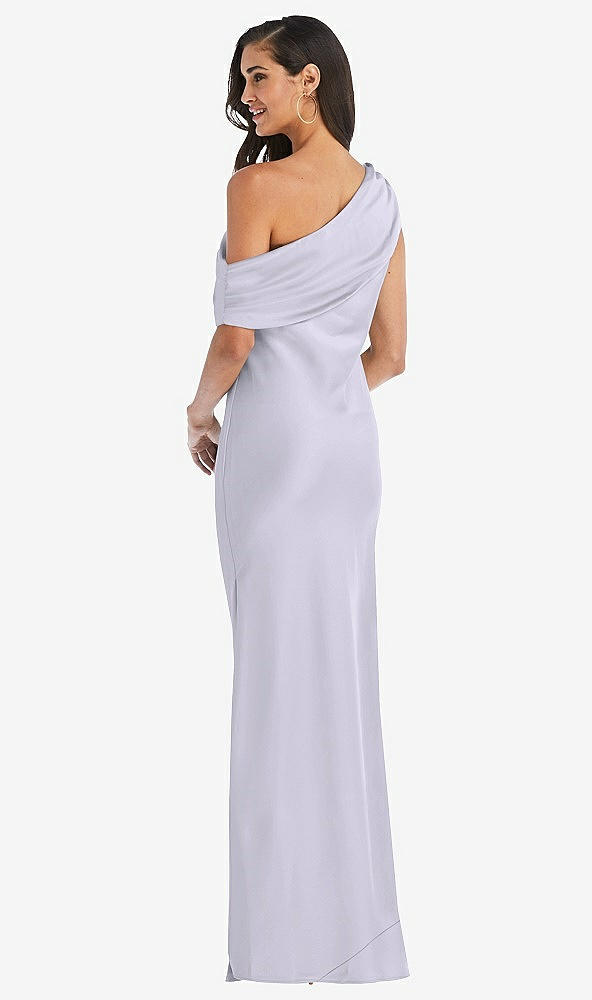 Back View - Silver Dove Draped One-Shoulder Convertible Maxi Slip Dress