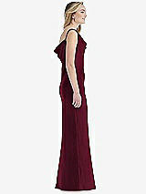 Side View Thumbnail - Cabernet Asymmetrical One-Shoulder Cowl Maxi Slip Dress