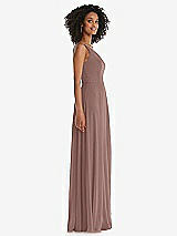 Side View Thumbnail - Sienna One-Shoulder Chiffon Maxi Dress with Shirred Front Slit