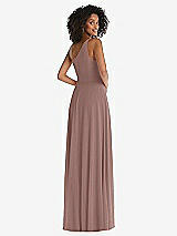 Rear View Thumbnail - Sienna One-Shoulder Chiffon Maxi Dress with Shirred Front Slit