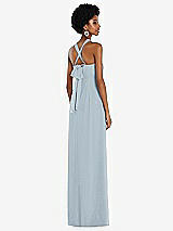 Side View Thumbnail - Mist Draped Chiffon Grecian Column Gown with Convertible Straps