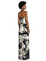 Alt View 4 Thumbnail - Noir Garden Draped Chiffon Grecian Column Gown with Convertible Straps