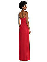 Alt View 4 Thumbnail - Parisian Red Draped Chiffon Grecian Column Gown with Convertible Straps