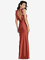 Alt View 2 Thumbnail - Amber Sunset Ruffle Trimmed Open-Back Maxi Slip Dress